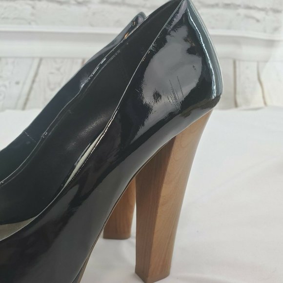 City Streets Womens Black Patent Block Heels Sz 7 - Picture 8 of 15